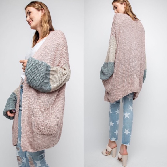 JAXTON Knit Cardigan - MAUVE - Picture 2 of 3